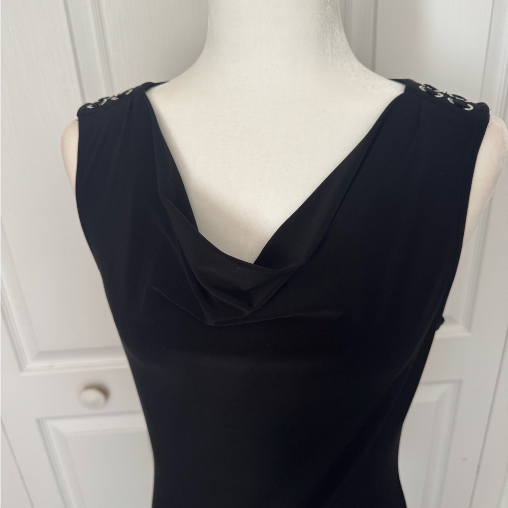 Cowl neck black top